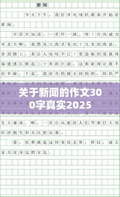 关于新闻的作文300字真实2025 关于新闻的作文300字真实2025